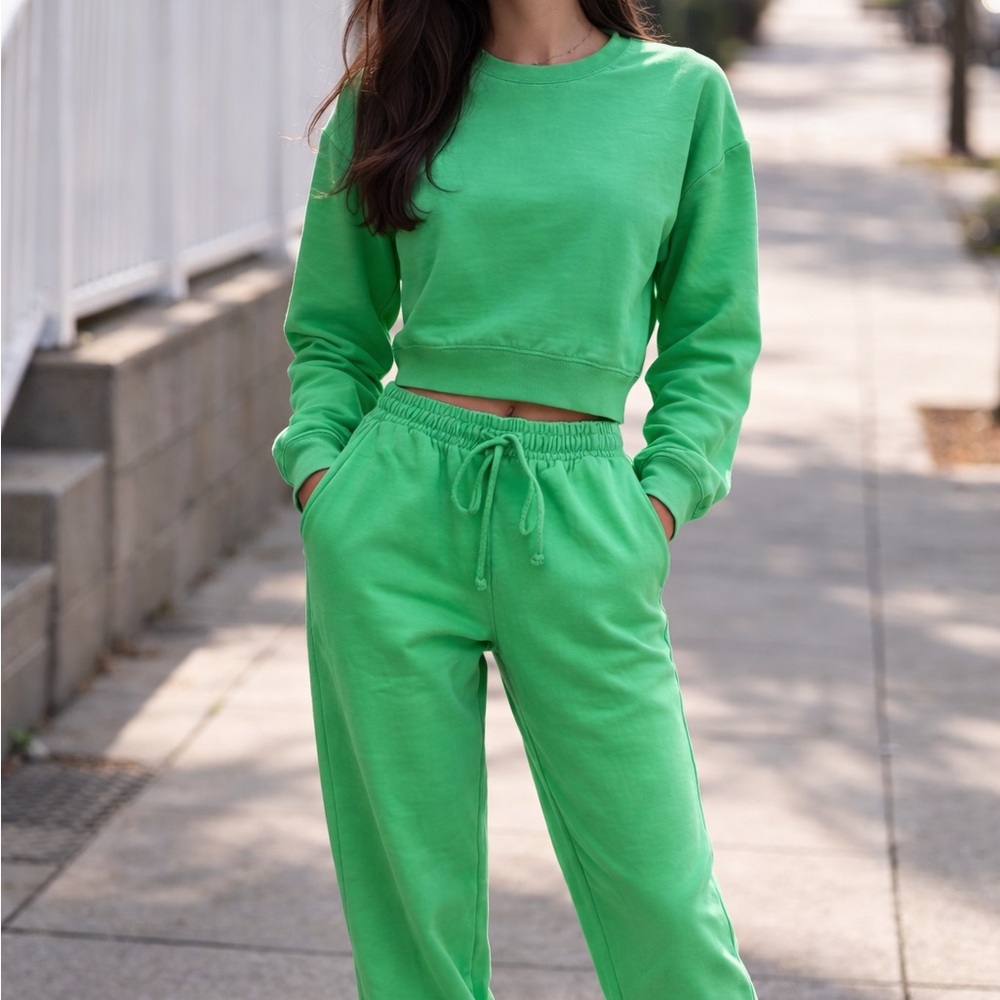 Zara Vibrant Green Women's Jogger Set